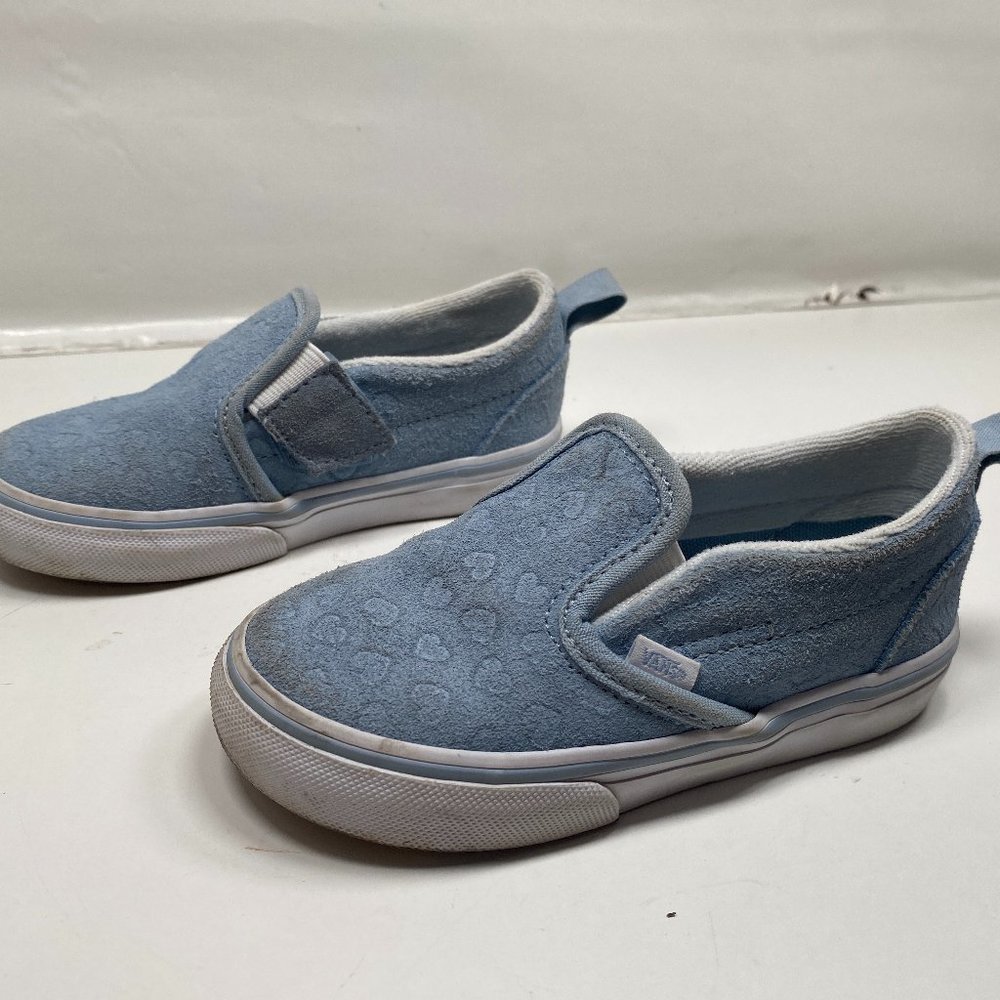 Vans Toddler Slip-On V Hearts Blue Shoes Size 9